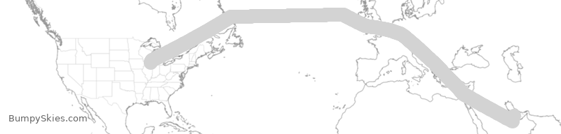 Turbulence forecast map for QTR8188, ORD to THH