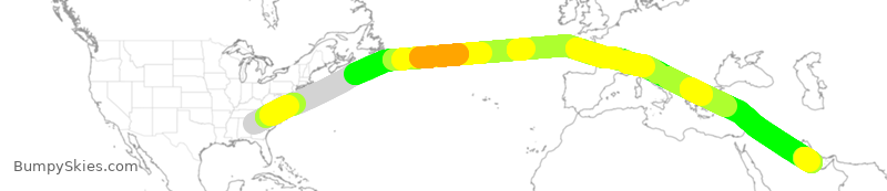 Turbulence forecast map for QTR8262, ATL to DOH