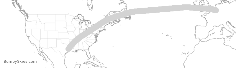 Turbulence forecast map for QTR8357, IAH to BLG