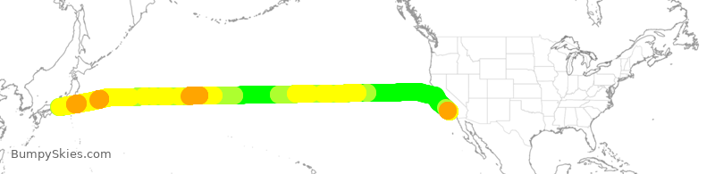 Turbulence forecast map for QTR8383, LAX to JGG