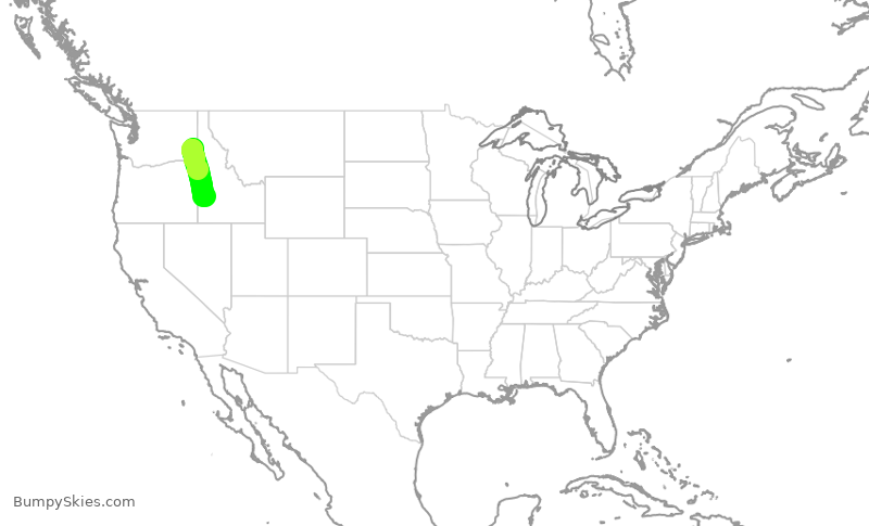 Turbulence forecast map for QXE2036, PUW to BOI