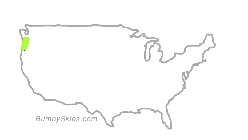 Map of continental US with illustrated flight path and turbulence forecast (described in text below)