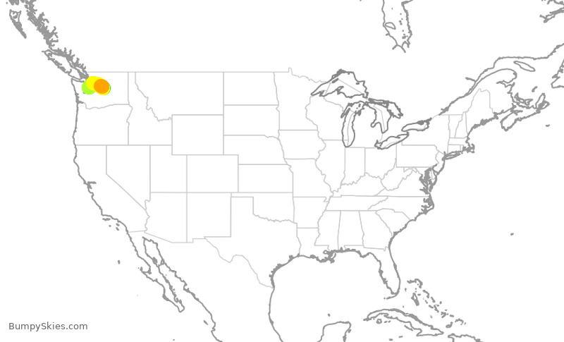 Turbulence forecast map for QXE2070, EAT to SEA