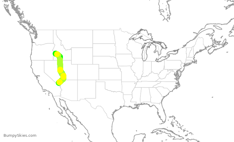 Turbulence forecast map for QXE2087, BOI to LAS