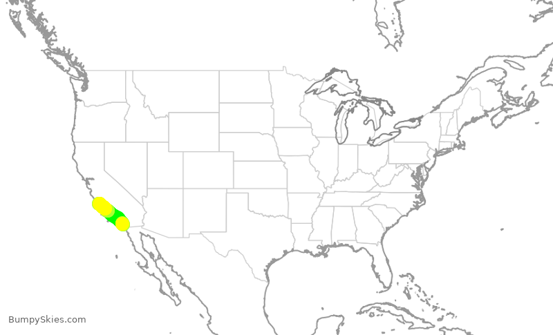 Turbulence forecast map for QXE2093, SAN to SBP