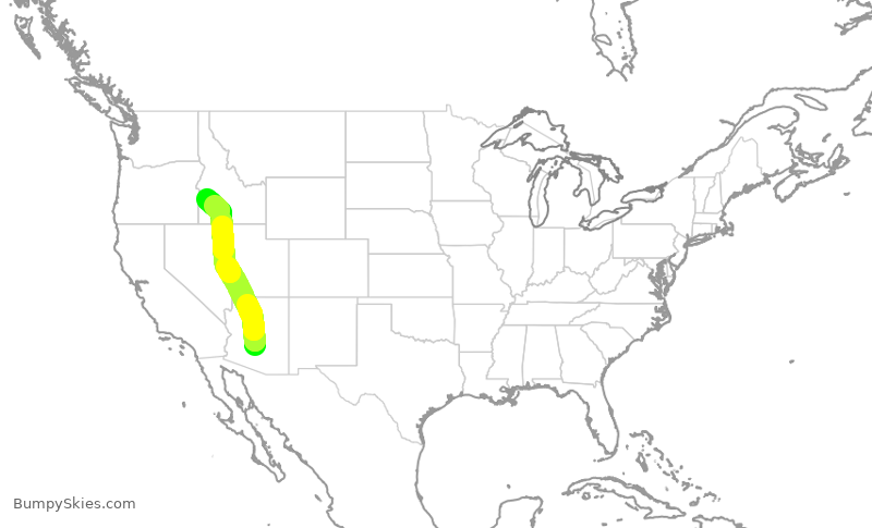 Turbulence forecast map for QXE2099, PHX to BOI