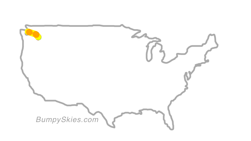 Map of continental US with illustrated flight path and turbulence forecast (described in text below)