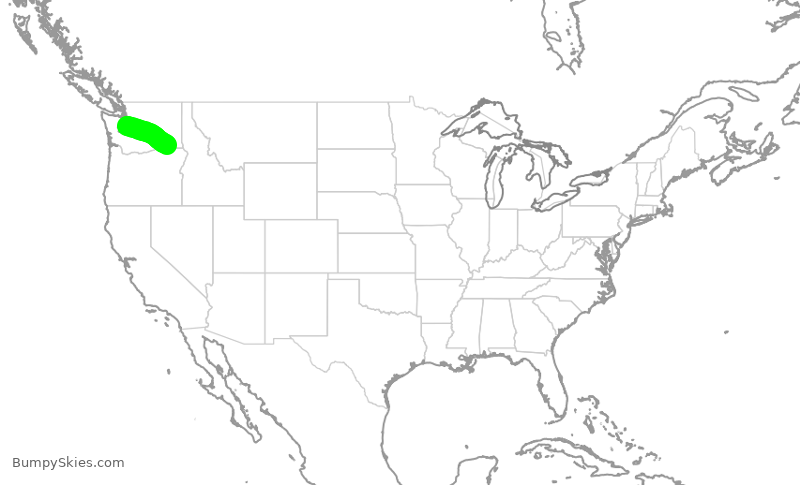 Turbulence forecast map for QXE2120, SEA to ALW