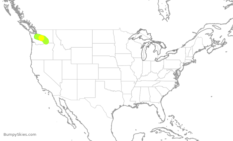 Turbulence forecast map for QXE2154, SEA to PSC