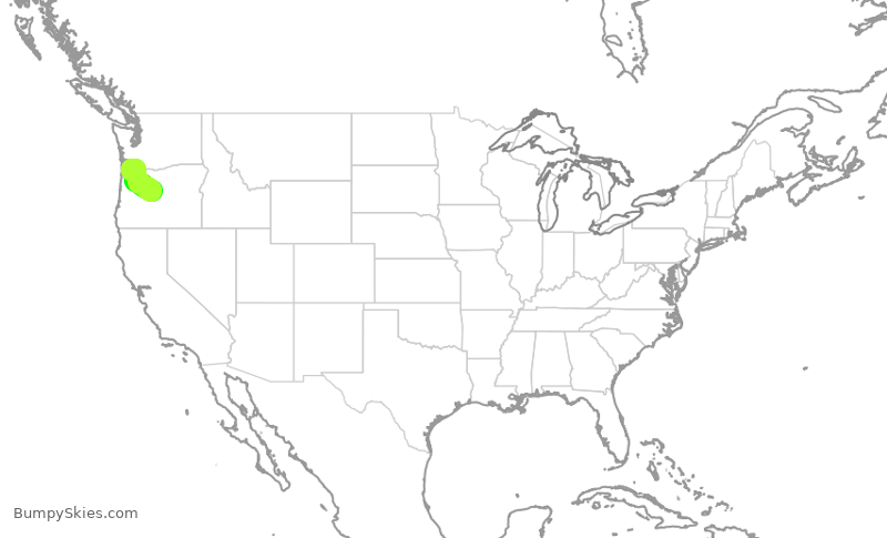 Turbulence forecast map for QXE2167, RDM to PDX