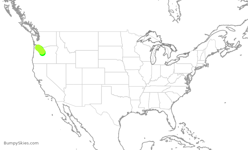 Turbulence forecast map for QXE2173, PDX to RDM