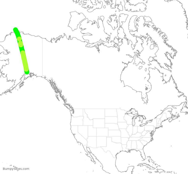 Turbulence forecast map for QXE2185, ANC to BRW