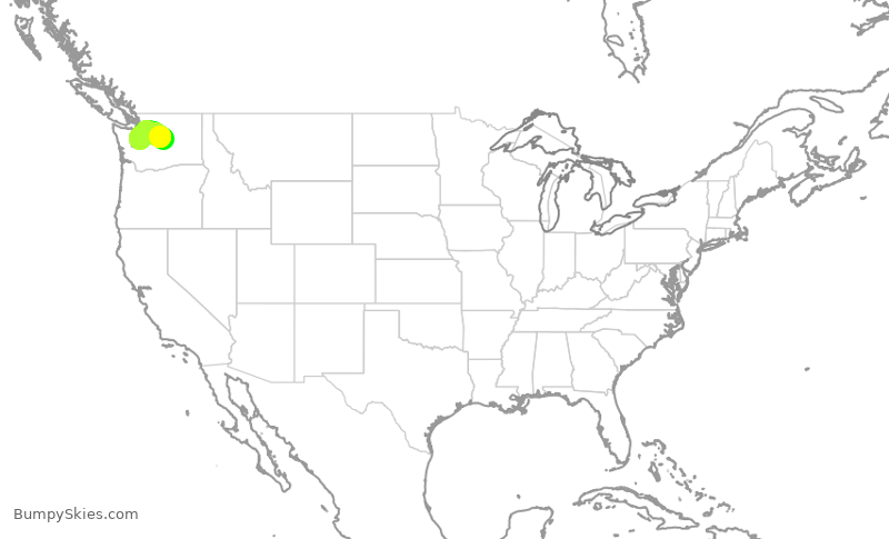Turbulence forecast map for QXE2227, EAT to SEA