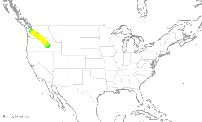 Turbulence forecast map for QXE2231, BOI to SEA