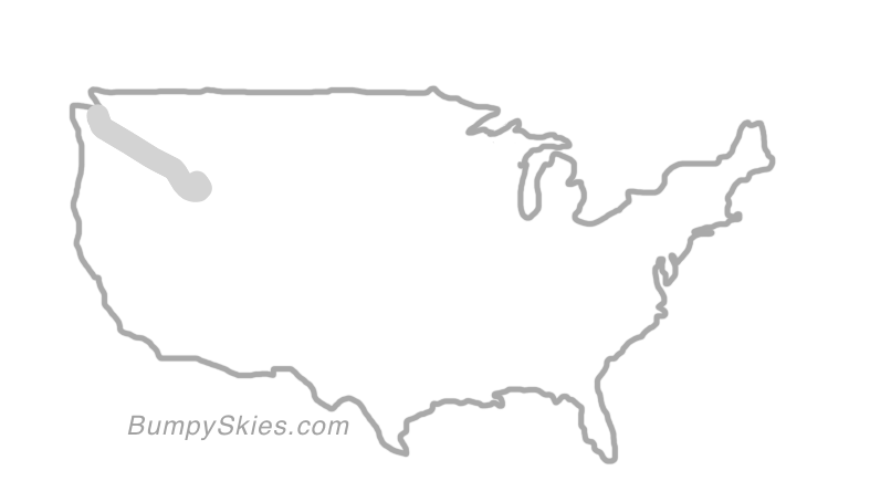 Map of continental US with illustrated flight path and turbulence forecast (described in text below)