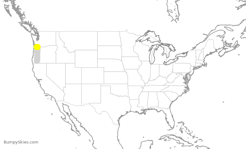 Turbulence forecast map for QXE2284, MFR to PDX