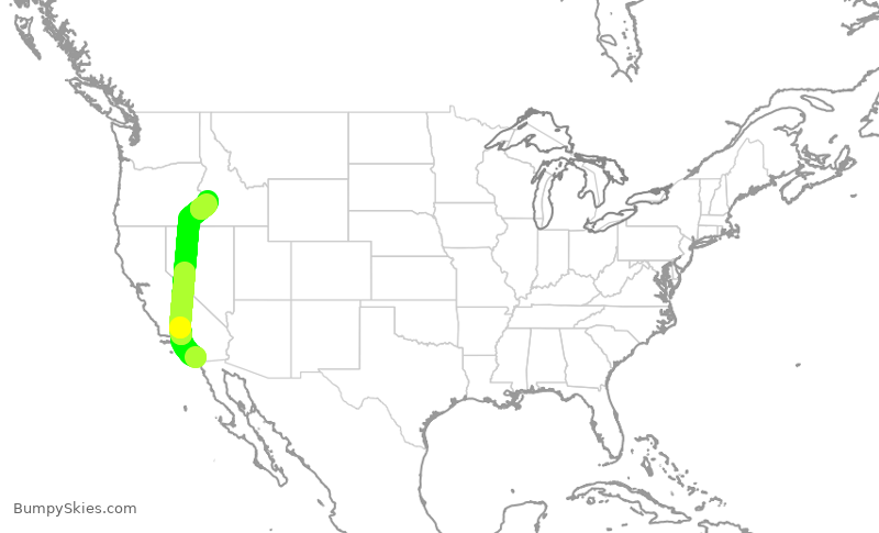 Turbulence forecast map for QXE2312, SAN to BOI