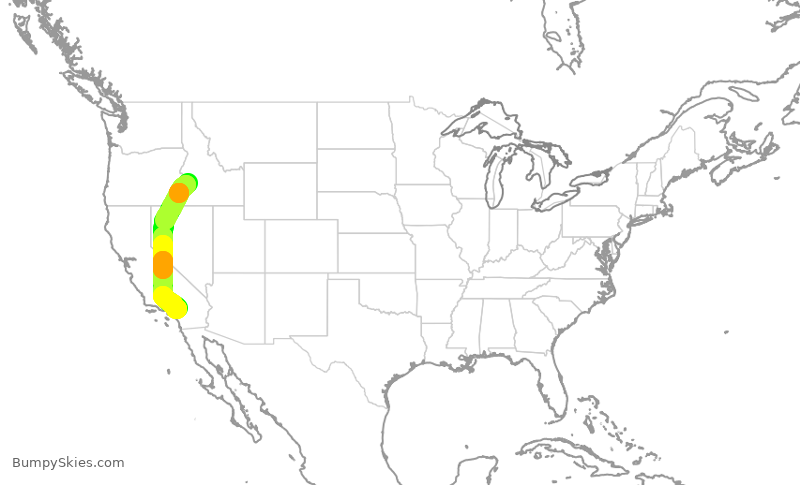 Turbulence forecast map for QXE2339, BOI to ONT