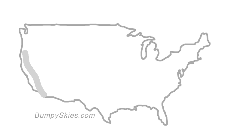 Map of continental US with illustrated flight path and turbulence forecast (described in text below)