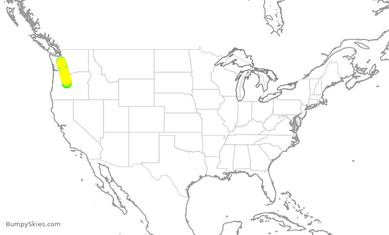 Turbulence forecast map for QXE2400, SEA to RDM