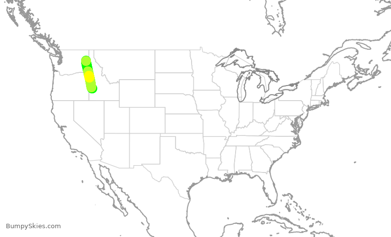 Turbulence forecast map for QXE2409, GEG to BOI
