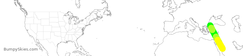 Turbulence forecast map for RHH104, EMA to TFJ