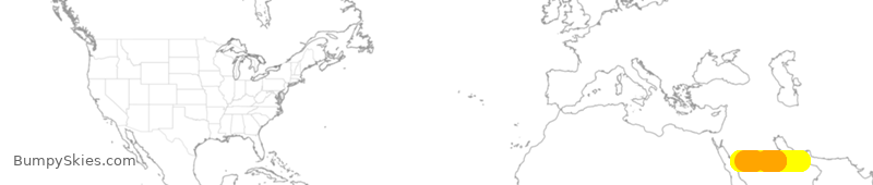 Turbulence forecast map for RHH104, MAA to EMA