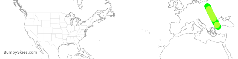 Turbulence forecast map for RHH2, TFJ to PWA