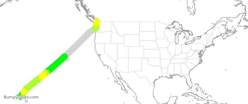 Turbulence forecast map for ROU1783, YVR to HNL