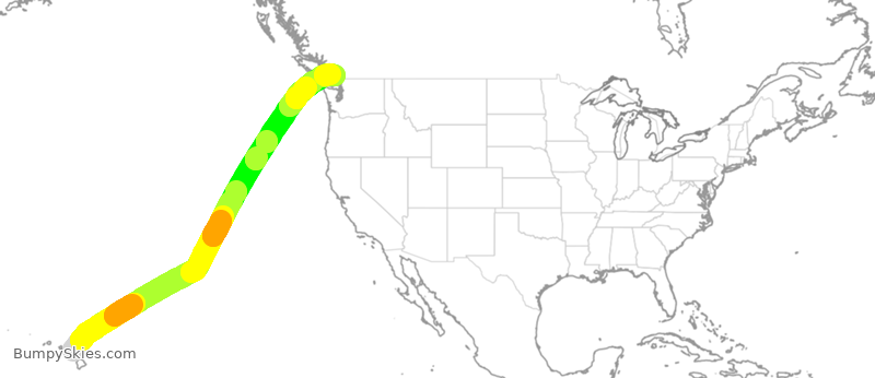 Turbulence forecast map for ROU1786, OGG to YVR