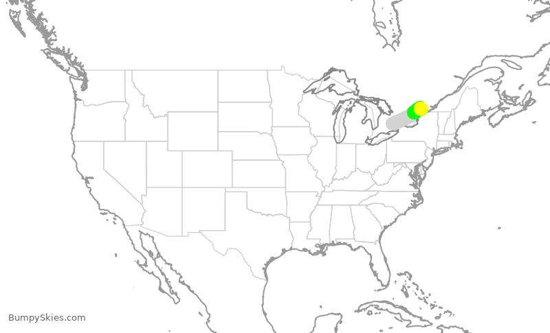 Turbulence forecast map for ROU1920, YYZ to YOW