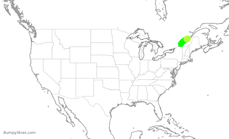 Turbulence forecast map for ROU1972, YUL to YQB