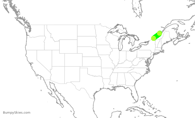 Turbulence forecast map for ROU1975, YQB to YUL