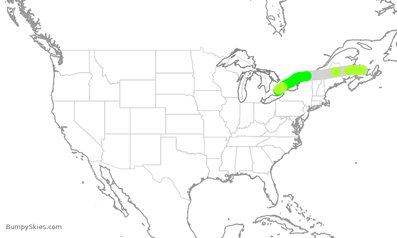 Turbulence forecast map for ROU2015, YYG to YYZ