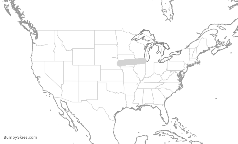 Turbulence forecast map for RPA3448, ORD to OMA