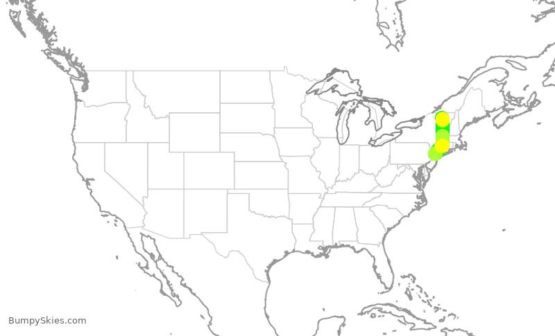 Turbulence forecast map for RPA3451, EWR to BTV