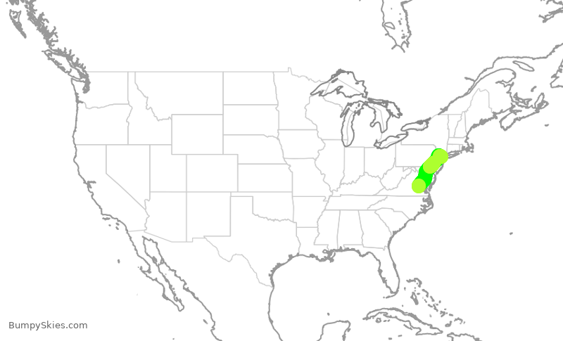 Turbulence forecast map for RPA3476, RIC to EWR