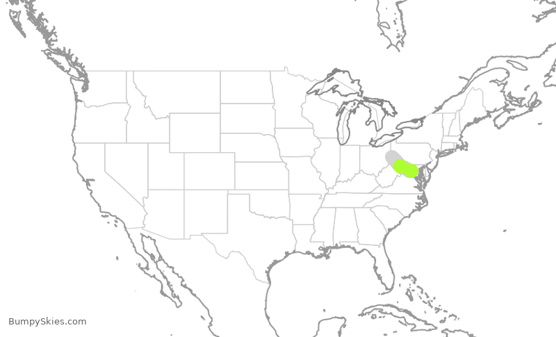 Turbulence forecast map for RPA3541, PIT to IAD