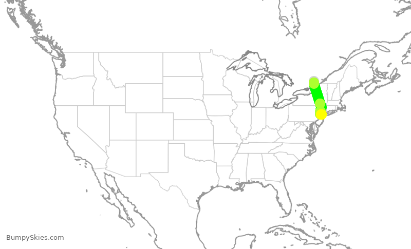 Turbulence forecast map for RPA3604, YOW to EWR