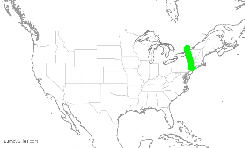 Turbulence forecast map for RPA3697, YOW to EWR
