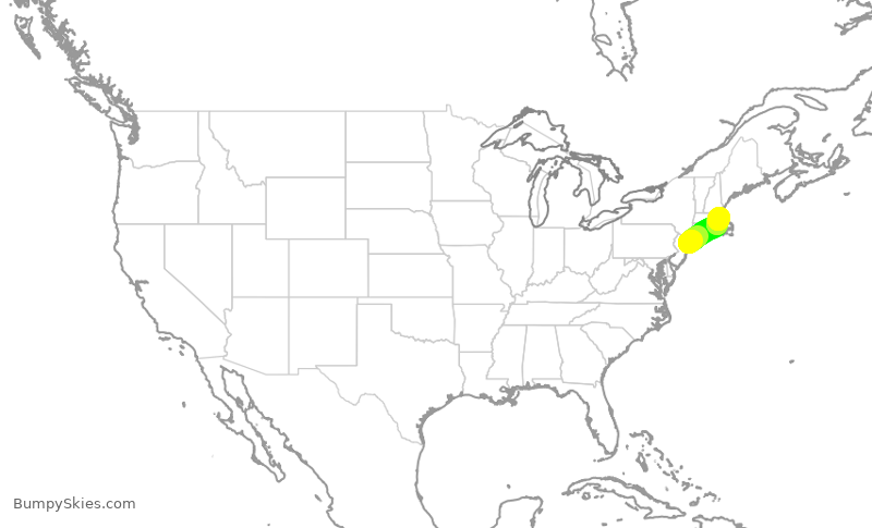 Turbulence forecast map for RPA4346, JFK to BOS