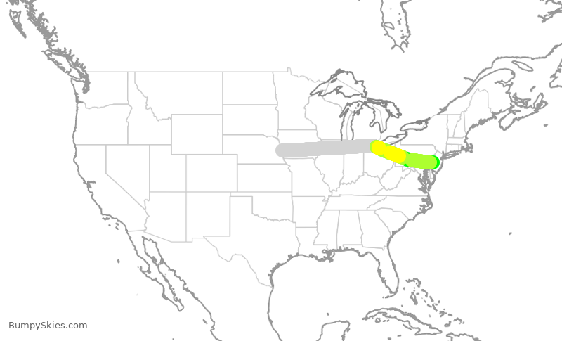 Turbulence forecast map for RPA4365, OMA to PHL