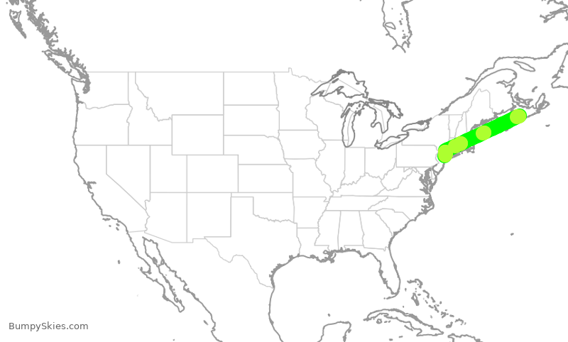 Turbulence forecast map for RPA4420, YHZ to LGA