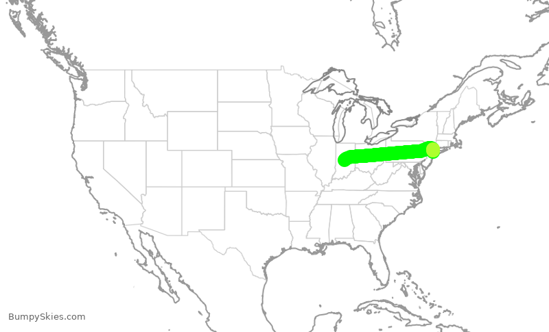 Turbulence forecast map for RPA4423, JFK to IND