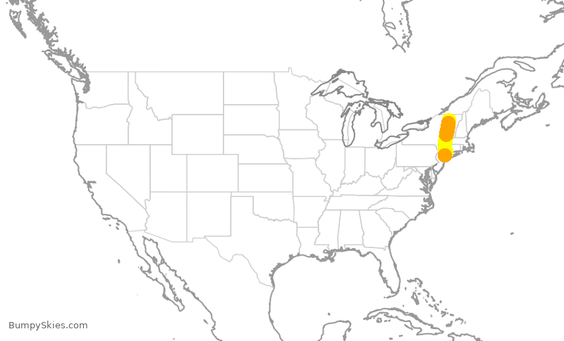Turbulence forecast map for RPA4425, BTV to LGA
