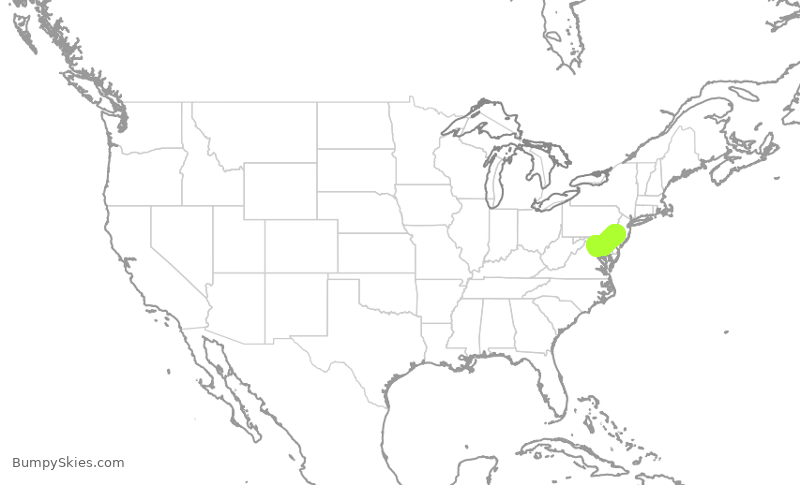 Turbulence forecast map for RPA4444, DCA to PHL