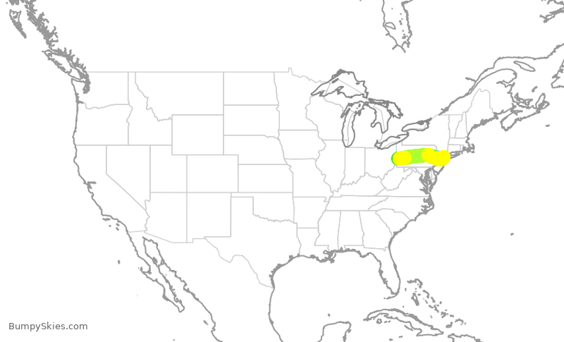 Turbulence forecast map for RPA4483, PIT to LGA
