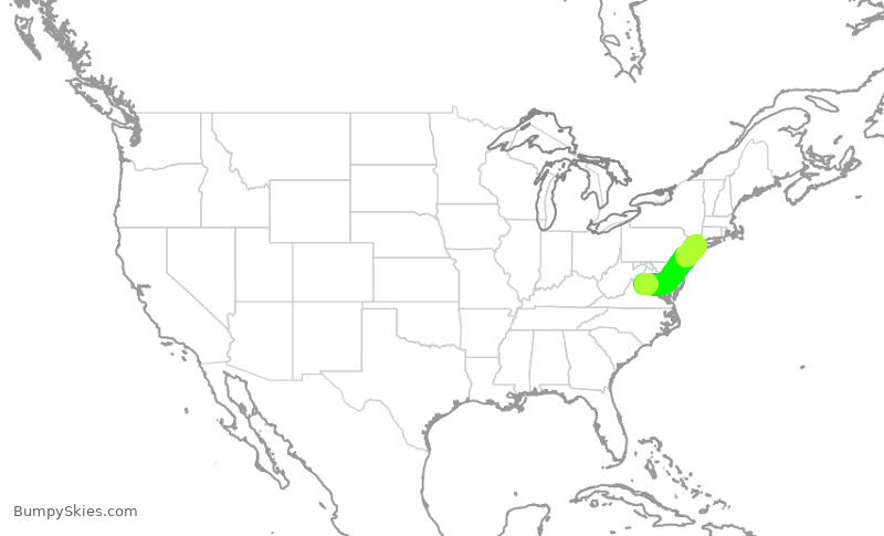 Turbulence forecast map for RPA4553, CHO to LGA