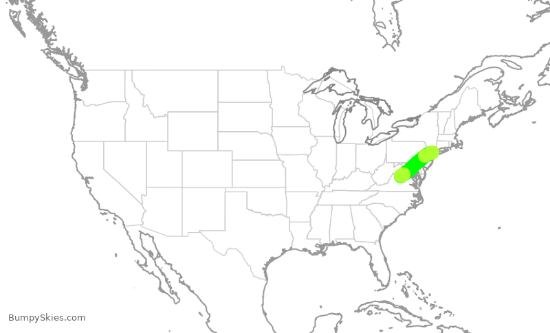Turbulence forecast map for RPA4553, LGA to CHO