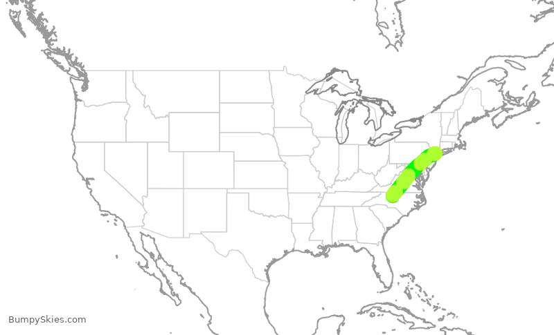 Turbulence forecast map for RPA4574, LGA to GSO